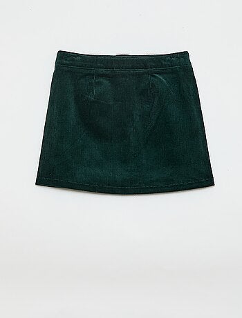Jupe en velours coupe courte et droite