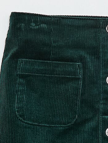 Jupe en velours coupe courte et droite