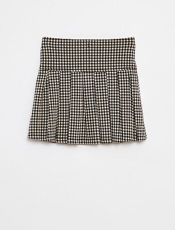 Jupe évasée avec motif à carreaux