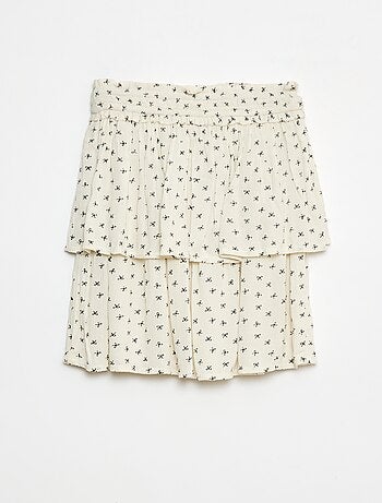 Jupe maille crêpe imprimée fleuri