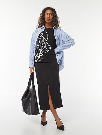 Jupe midi avec fente devant