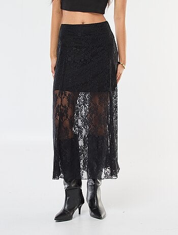 Jupe midi en dentelle