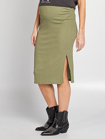 Jupe midi en maille gaufrée grossesse