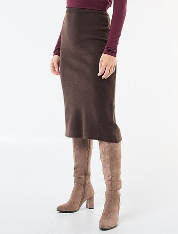 Jupe midi en tricot ottoman