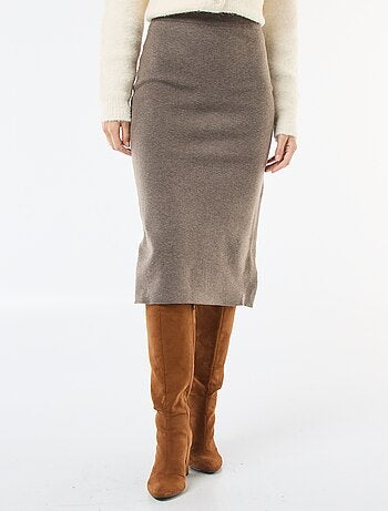 Jupe midi en tricot ottoman