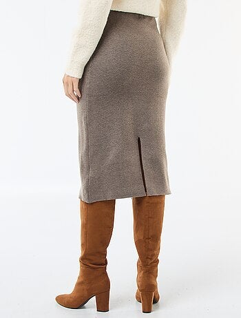 Jupe midi en tricot ottoman