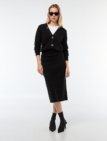 Jupe midi en tricot ottoman