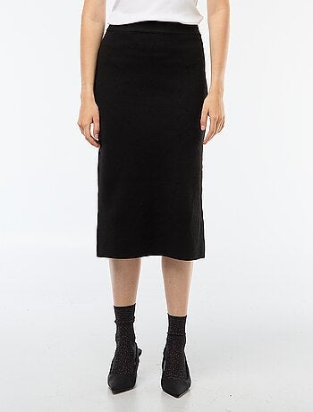 Jupe midi en tricot ottoman