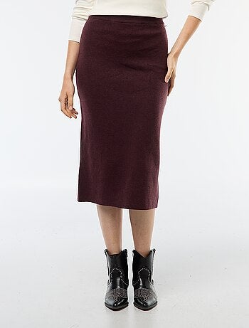 Jupe midi en tricot ottoman