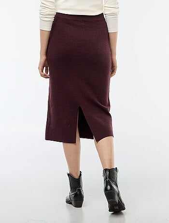 Jupe midi en tricot ottoman