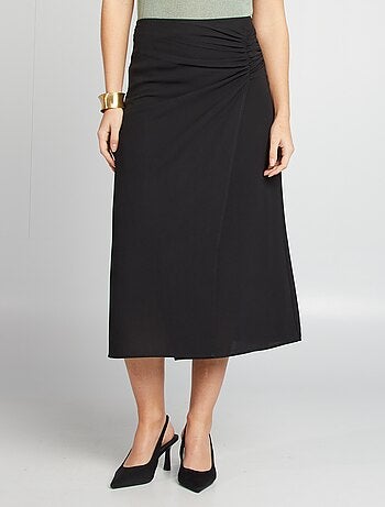 Jupe midi fluide effet drapé