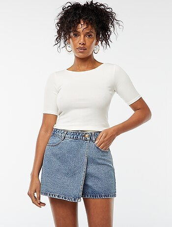 Jupe short courte en denim