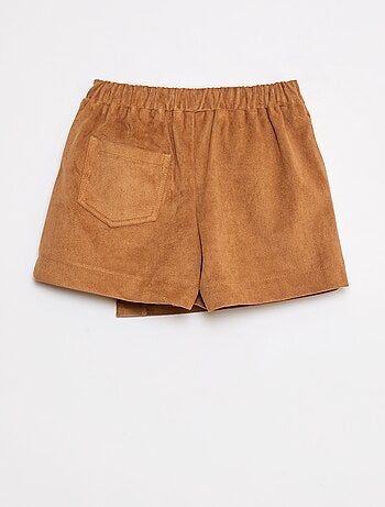 Jupe short courte unie en suédine
