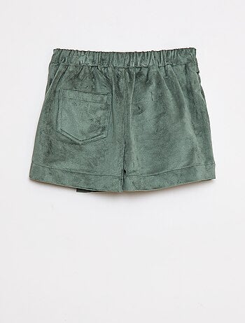 Jupe short courte unie en suédine