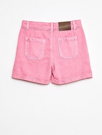 Jupe short en denim plissé
