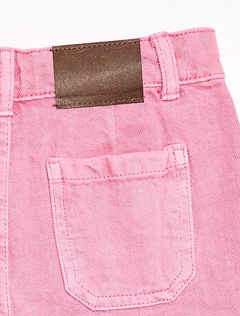 Jupe short en denim plissé
