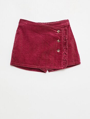 Jupe short en velours de coton