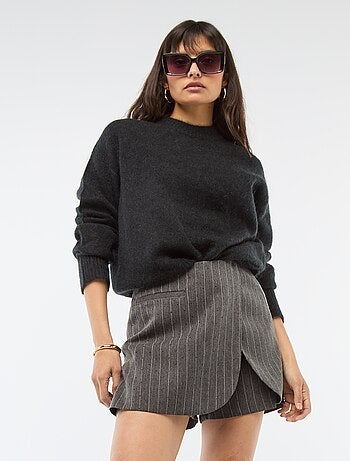 Jupe short rayée avec strass