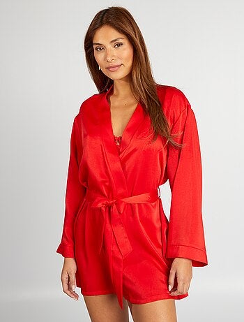Kimono mi-long satiné