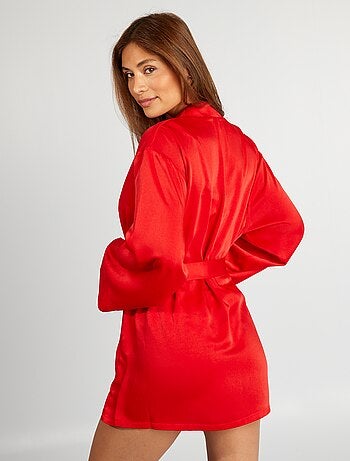 Kimono mi-long satiné