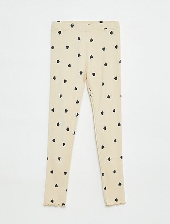 Legging côtelé à motif