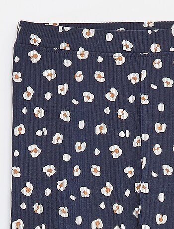 Legging côtelé à motif