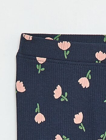 Legging côtelé à motif