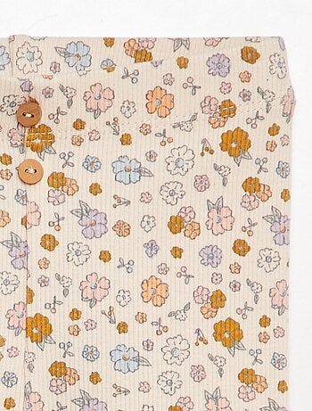 Legging côtelé avec boutons fantaisies