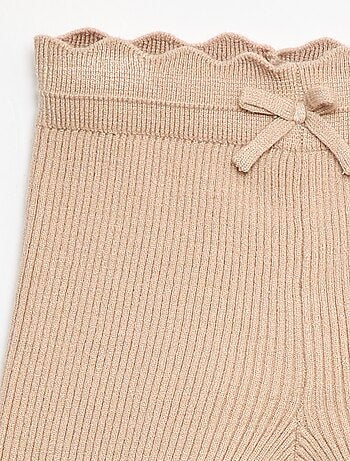 Legging côtelé avec nœud fantaisie