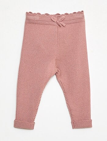 Legging côtelé avec nœud fantaisie