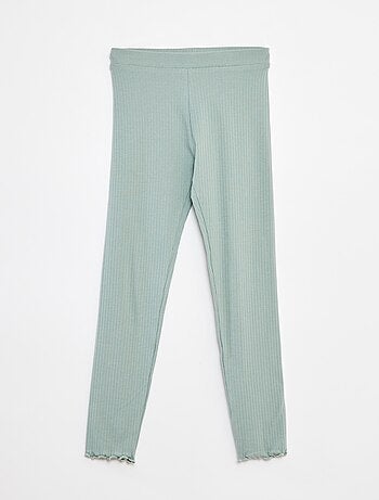 Legging côtelé long uni