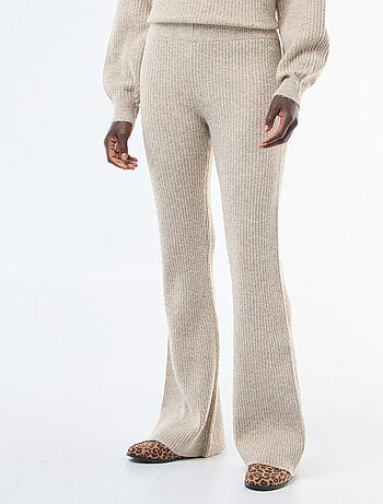 Legging côtelée en matière douce