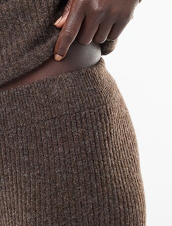 Legging côtelée en matière douce