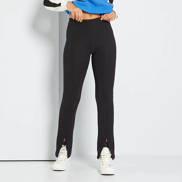 Legging fente devant fille adolescente - noir - Kiabi - 12,00€