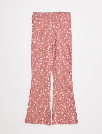 Legging imprimé en rib côtelé