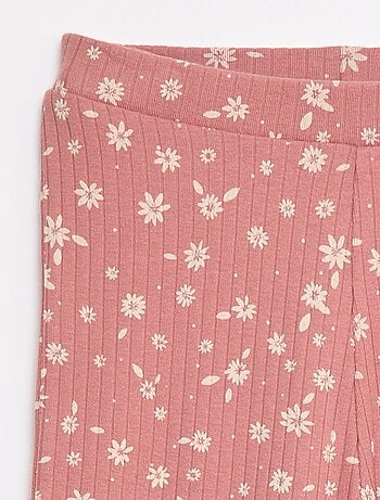 Legging imprimé en rib côtelé