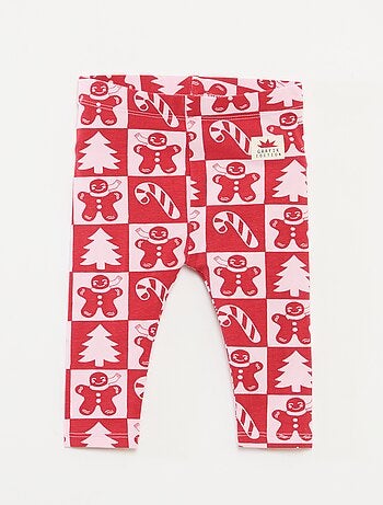 Legging imprimé Noël all-over en jersey coton