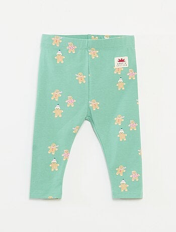 Legging imprimé Noël all-over en jersey coton