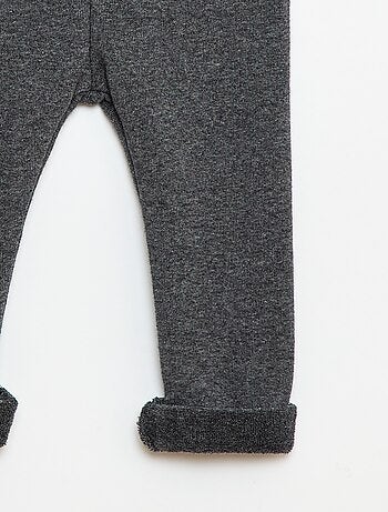 Legging tricot gratté en coton uni