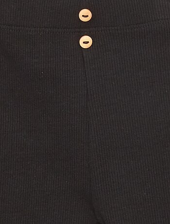 Legging uni en maille côtelée