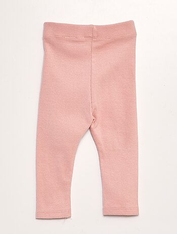 Legging uni en maille côtelée