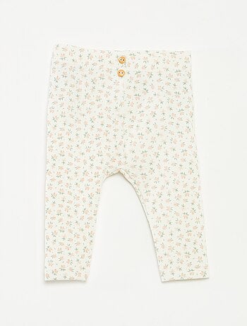 Leggings long côtelé à motif