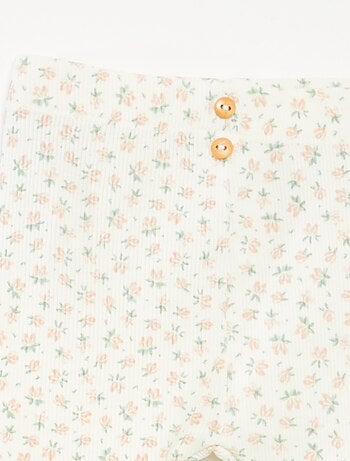 Leggings long côtelé à motif