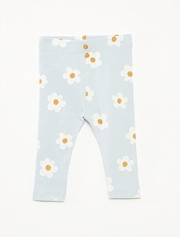 Leggings long côtelé à motif