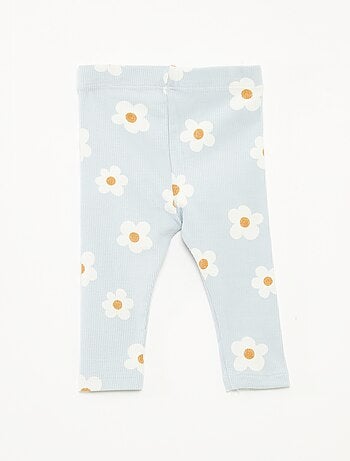 Leggings long côtelé à motif