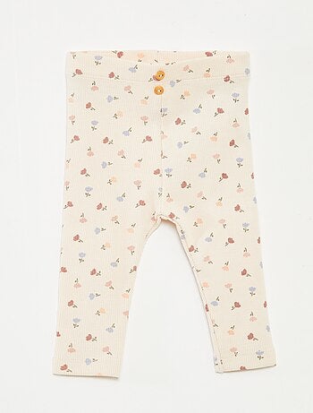 Leggings long côtelé à motif