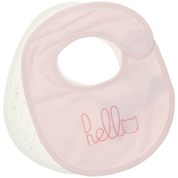 Lot 2 Bavoirs Coton Bio Eco Conception Bebe Fille Ecru Rose Kiabi 4 00