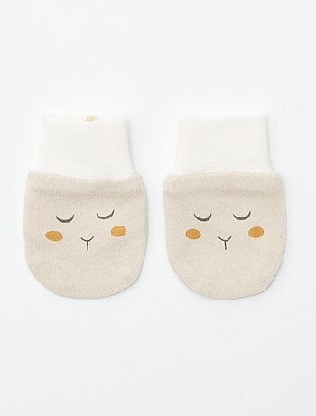 Lot bonnet + gant de naissance 'Petit Béguin'