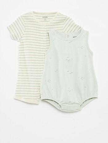 Lot de 2 barboteuses courtes