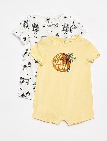 Lot de 2 barboteuses imprimées